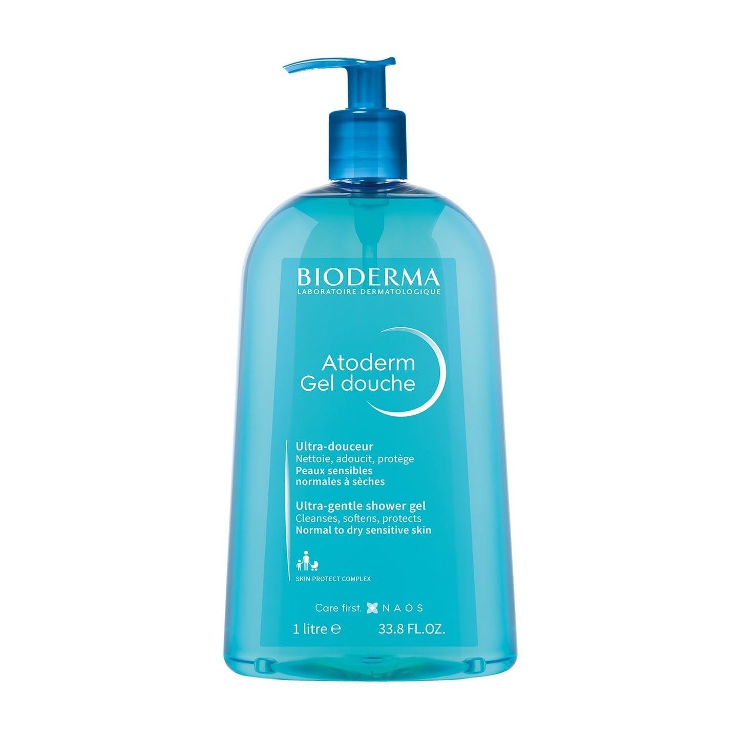 Bioderma - Atoderm Shower Gel Body Wash - Moisturizing Face and Body Cleanser for rmal to Dehydrated Sensitive Skin, 1Lt