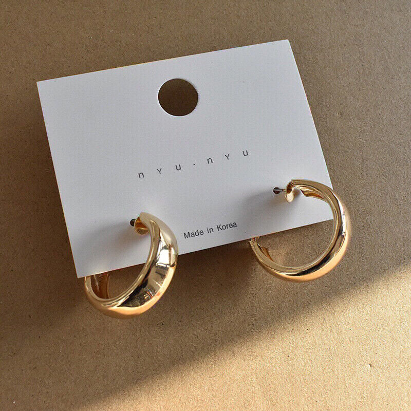 18K Gold Plated Chunky Hoop Earrings for Women,Gold Hoop Earrings,Jewel