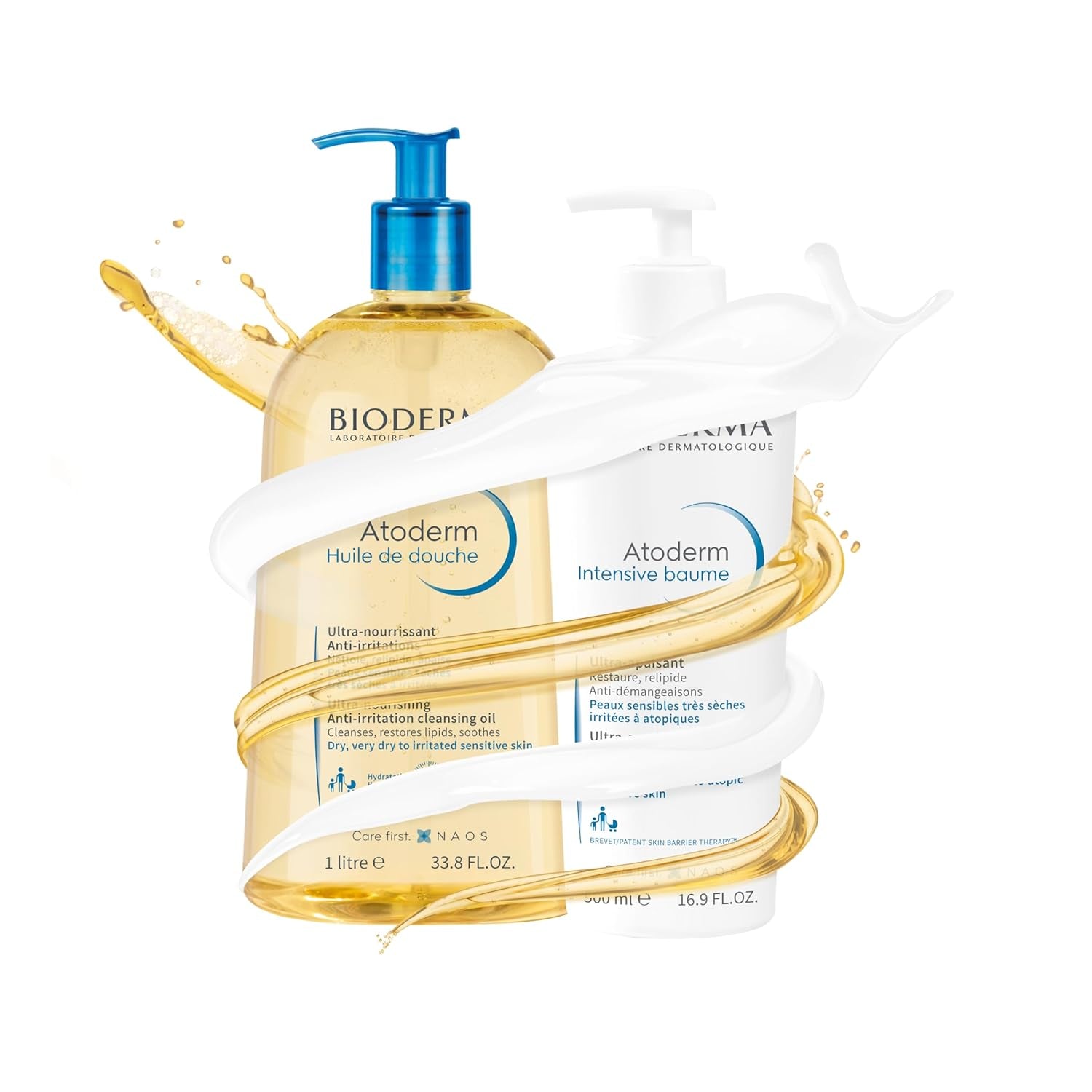 Bioderma Atoderm Shower Oil, Cleansing Oil for Face & Body, urishing Cleansing Oil for Dry to Atopic Sensitive Skin for Softer & Smooth Skin for Your Whole Family